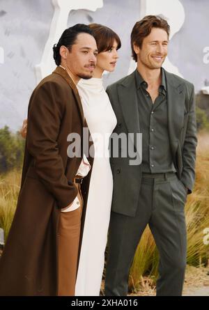 LOS ANGELES, KALIFORNIEN - 11. JULI: Anthony Ramos, Daisy Edgar-Jones und Glen Powell nehmen an der Premiere von Universal Pictures 'Twisters' im Reg Teil Stockfoto