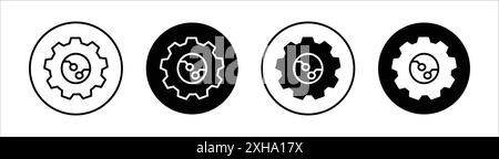 ETL-Symbol Sammlung von Vektorsymbolen oder Zeichensätzen in Schwarzweiß-Umrandung Stock Vektor