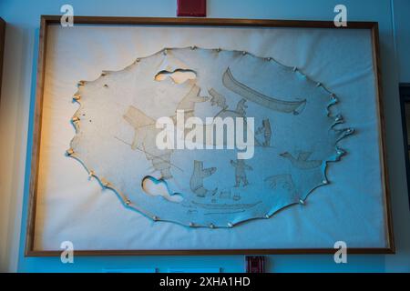 Inuit Siegel Skin Kunstwerke in der Legislative Assembly of Nunavut in Iqaluit, Nunavut, Kanada Stockfoto