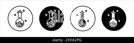 Zaubertrank-Symbol Vektorsymbol oder Zeichensatzsammlung in Schwarzweiß-Umrandung Stock Vektor
