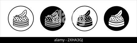 Symbol aus weichem Stoff Vektorsymbol oder Zeichensatz-Kollektion in schwarz-weißer Umrandung Stock Vektor