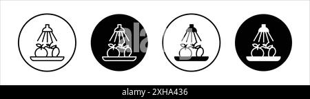 Wash Fruits Icon Vector Symbol oder Sign Set Kollektion in schwarz-weiß Umrandung Stock Vektor