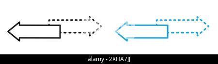 Symbol für Transferpfeile Vektorsymbol oder Zeichensatz in Schwarzweiß-Umrandung Stock Vektor