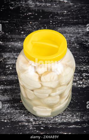 Mischkäse aus Ziegen- und Schafmilch. Mix Cheese Texture Food Collage. Verschiedene Käsesorten, Mischung, Sortiment. Stockfoto