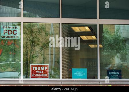 Reading, Pennsylvania, 12. Juli 2024: Latino für Trump Outreach Office in Reading Pa Stockfoto