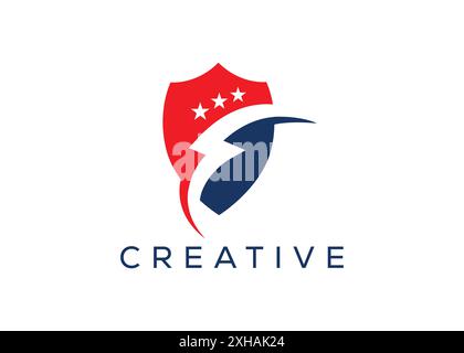 Minimalistisches und professionelles American Thunder Logo-Design Stock Vektor