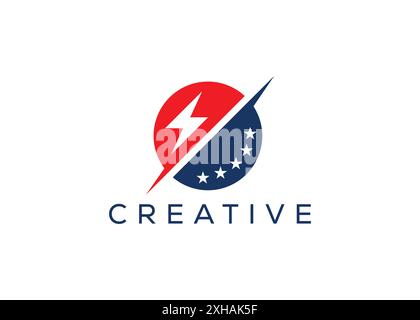 Minimalistisches und professionelles American Thunder Logo-Design Stock Vektor