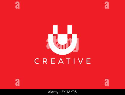Minimales und professionelles U-Logo-Design Stock Vektor