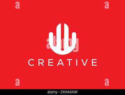 Minimales und professionelles U-Logo-Design Stock Vektor