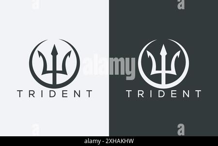 Minimalistisches Trident-Logo. Modernes abstraktes Trident-Logo Stock Vektor