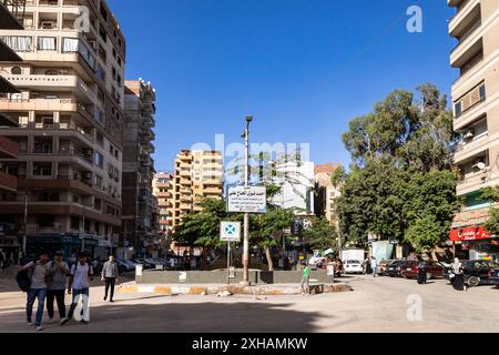 Minya City, Innenstadt in der Nähe des Bahnhofs, Westufer des Nils, Minya, Ägypten, Nordafrika, Afrika Stockfoto