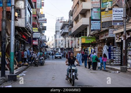 Minya City, Innenstadt in der Nähe des Bahnhofs, Westufer des Nils, Minya, Ägypten, Nordafrika, Afrika Stockfoto