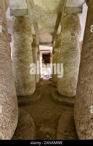 Amarna (Akhetaten), Südgrabmal 25 (Ay), Felsensäulen in der Grabkammer, Hauptstadt der späten 18. Dynastie, Minya, Ägypten, Nordafrika, Afrika Stockfoto