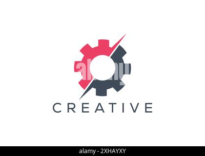 Minimalistisches und professionelles Design mit abstraktem Logo für die Einstellung der Ausrüstung Stock Vektor