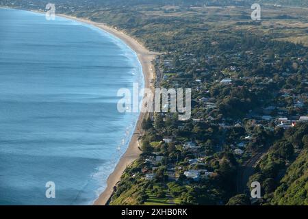 Malerischer Blick auf Paekakariki an der Kapiti Küste, Neuseeland Stockfoto