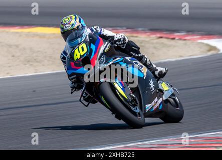 12. Juli 2024 Monterey, CA, USA während der Mission Foods MotoAmerica Superbike Practice 1 bei WeatherTech Laguna Seca Monterey, CA Thurman James/CSM Credit: CAL Sport Media/Alamy Live News Stockfoto