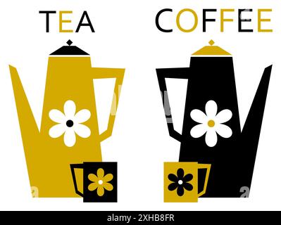 Tee- Und Kaffeekannen Stockfoto