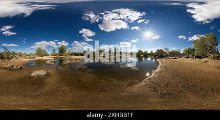 360 Grad Panorama Ansicht von 360°-Panoramablick über den Einasleigh River auf dem Savannah Way Cairns nach Normanton Queensland Australien