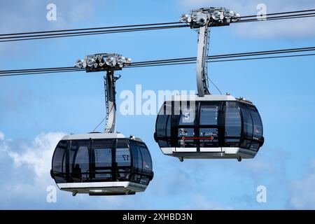 Gondeln der Rheinbahn in Koblenz Stockfoto