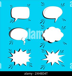 Satz von Sprechblasen. Comic-STYLE. Vektorabbildung. Stock Vektor