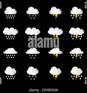 Unwetterwolken-Symbol auf der Packung. Vektorabbildung. Stock Vektor