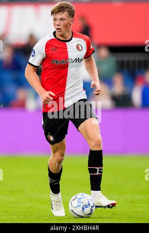 Rotterdam, Niederlande. Juli 2024. Rotterdam - Jan Plug of Feyenoord während des zweiten Freundschaftsspiels zur Vorbereitung der Eredivisie-Saison 2024/2025 zwischen Feyenoord und KRC Genk im Stadion Feijenoord de Kuip am 13. Juli 2024 in Rotterdam, Niederlande. Credit: Box to Box Pictures/Alamy Live News Stockfoto