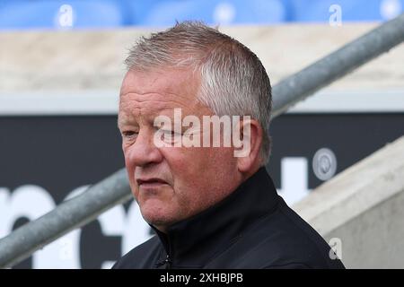 Chris Wilder, Manager von Sheffield United während des Freundschaftsspiels von York City gegen Sheffield United FC vor der Saison im LNER Community Stadium, York, England, Großbritannien am 13. Juli 2024 Credit: Every Second Media/Alamy Live News Stockfoto