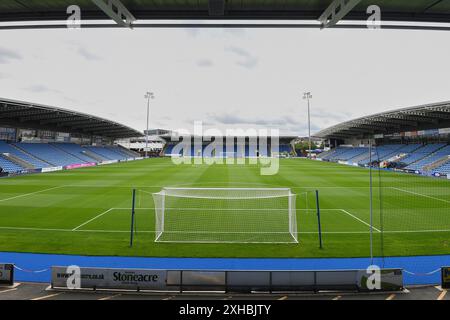 Allgemeiner Blick auf das Stadion der SMH Group, Heimstadion von Chesterfield vor dem Vorsaison-Freundschaftsspiel zwischen Chesterfield und Nottingham Forest im Stadion der SMH Group in Chesterfield am Samstag, den 13. Juli 2024. (Foto: Jon Hobley | MI News) Credit: MI News & Sport /Alamy Live News Stockfoto