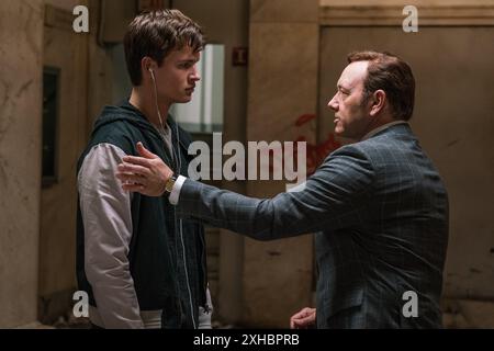 Baby-Fahrer Ansel Elgort Und Kevin Spacey Stockfoto