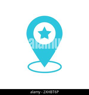 Beste Lage. Symbol für Ziel-PIN. Aus blauer Symbolgruppe. Stock Vektor