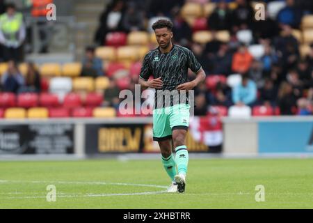 Auston Trusty von Sheffield United während des Freundschaftsspiels von York City gegen Sheffield United FC vor der Saison am 13. Juli 2024 im LNER Community Stadium, York, England, Vereinigtes Königreich Credit: Every Second Media/Alamy Live News Stockfoto