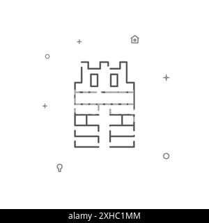 Sehen Sie Tower Simple Line Symbol. Symbol, Piktogramm, Schild isoliert auf weißem Hintergrund. Stockfoto