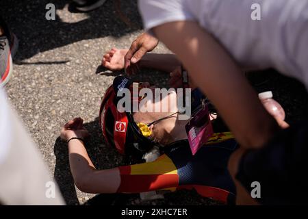 Blockhaus, Italien. Juli 2024. Realini Gaia (Lidl - Trek Team) während der 7. Etappe der Giro d'Italia Women, von Lanciano bis Blockhaus Italien Samstag, 13. Juli 2024. Sport - Radsport . (Foto: Marco Alpozzi/Lapresse) Credit: LaPresse/Alamy Live News Stockfoto