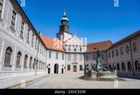 Brunnenhof mit Perseusbrunnen, Innenhof in der Münchner Residenz, München, Oberbayern, Bayern, Deutschland Stockfoto