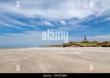 Einsamer Strand am Westende der ostfriesischen Insel Juist, Deutschland Stockfoto