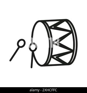 Muslimische Trommelsymbole Vektorsymbole oder Schilderset Kollektion in schwarz-weiß-Umrisse Stock Vektor
