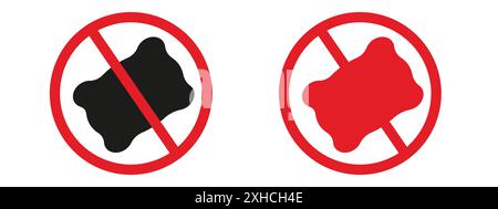 Kein Kissenzeichen Vektorsymbol oder Schildersatz Sammlung in schwarz-weiß-Umrandung Stock Vektor