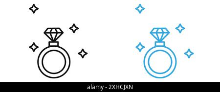 Ringsymbol Vektorsymbol oder Zeichensatz-Sammlung in Schwarzweiß-Umrandung Stock Vektor