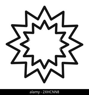 Bahai Icon Vector Symbol oder Schild Set Kollektion in Schwarz-weiß-Umrandung Stock Vektor