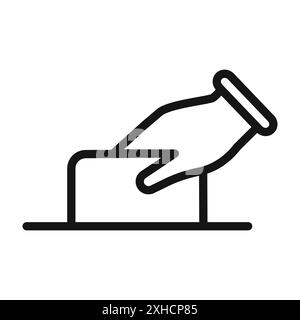 Stimmzettel-Symbol Vektorsymbol oder Zeichensatz-Sammlung in Schwarzweiß-Umrandung Stock Vektor