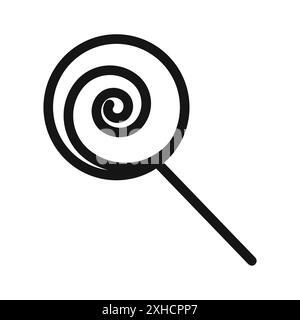 Süßigkeiten-Symbol Vektorsymbol oder Zeichensatz-Kollektion in schwarz-weiß-Umrandung Stock Vektor