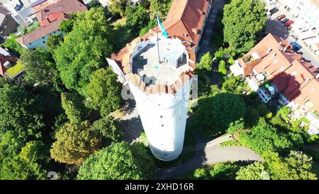 Luftaufnahme des Mehlsacks in Ravensburg Stockfoto