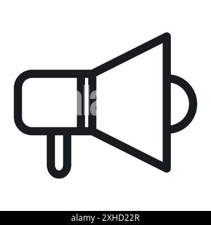 Megaphon-Symbol Logo-Zeichen Vektor-Umriss in Schwarz-weiß-Farbe Stock Vektor
