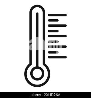 Temperatursymbol Vektorsymbol oder Zeichensatz Sammlung in Schwarzweiß-Umrandung Stock Vektor