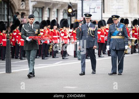 London, Großbritannien. Juli 2024. Eine internationale Zeremonie im Rahmen des Gedenkens an die belgischen Soldaten, die während der beiden Weltkriege starben, in London, Großbritannien, Samstag, den 13. Juli 2024. BELGA PHOTO BART LENOIR Credit: Belga News Agency/Alamy Live News Stockfoto