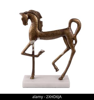 Pferdefigur aus Metall für Wohnzimmerdekoration Stockfoto