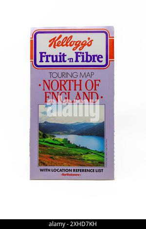 Kellogg’s Fruit n Fibre - North of England Touring Map. Stockfoto