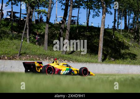 Elkhart Lake, Wi, USA. Juni 2024. ALEX PALOU (10) aus Barcelona, Spanien, fährt während eines Trainings für den XPEL Grand Prix auf der Road America in Elkhart Lake WI auf der Strecke. (Kreditbild: © Walter G. Arce Sr./ASP via ZUMA Press Wire) NUR REDAKTIONELLE VERWENDUNG! Nicht für kommerzielle ZWECKE! Stockfoto
