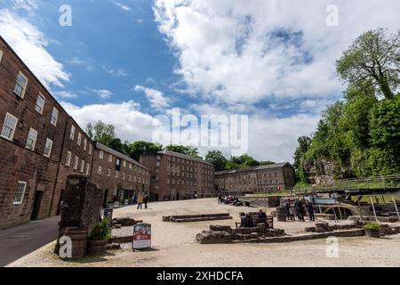 Masson Mill, Derwent Valley Mills, ein Weltkulturerbe. , River Derwent, Matlock Bath, Derbyshire, England, UK Stockfoto