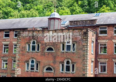 Masson Mill, Derwent Valley Mills, ein Weltkulturerbe. , River Derwent, Matlock Bath, Derbyshire, England, UK Stockfoto